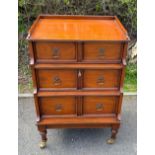 Mahogany 2 drawer waterfall front filing chest, approximate measurements: Height 27.5 inches,