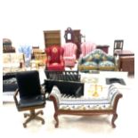 Selection of vintage and later dolls house furniture