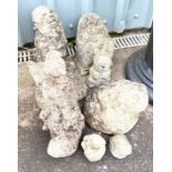 Selection of 8 concrete garden ornaments