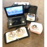 Bush portable DVD player with various DVD's, with carry case, working order