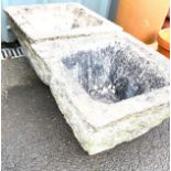 2 Concrete garden planters measures approx 16" depth