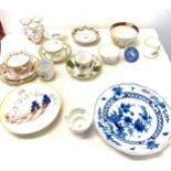 Selection of antique porcelain includes Derby, Spode, Meissen, Chamberlains etc a/f