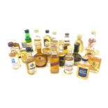 Large selection of Whisky miniatures includes Johny Walker, Scotch, Black label etc