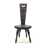 Antique carved spinning chair