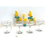 Vintage Babycham glasses,, plastic advertising pieces