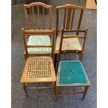 4 Antique odd dining / hall chairs