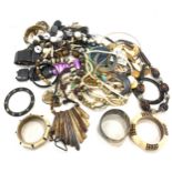 Box of vintage costume jewellery to include bone pieces