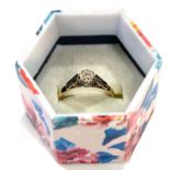 Ladies 9ct gold and diamond dress ring, approximate weight 2.2g, ring size O