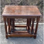 Mahogany nest of tables, measures approximately 19 inches Wide, Depth 13 inches, Height 17 inches