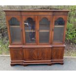 8 door Mahogany glazed bookcase, Height 48 inches, Width 48 inches, Depth 13.5 inches