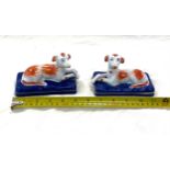 Pair reproduction Staffordshire Greyhounds, good overall condition Length 5.5 inches, Width 3 inches