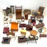 Selection of vintage and later dolls house furniture