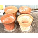 4 Terracotta plant pots height: 10.5" diameter: 11.5"