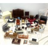 Selection of vintage and later dolls house furniture