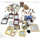 Selection of dolls house accessories, to include dolls, mirrors, pictures etc