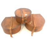 3 Vintage leather collar boxes