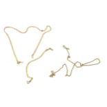 2 ladies 9ct gold chains (1 is broken), total approximate weight 7.1g