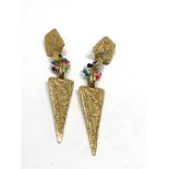 Vintage Scooter Paris Signed Statement Clip On Earrings