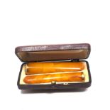 2 X french 18ct Gold Antique Amber Cheroots boxed