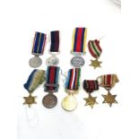 Selection of military miniature medals