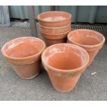 6 Vintage terracotta plant pots