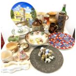 Large selection of miscellaneous includes pottery, plates etc