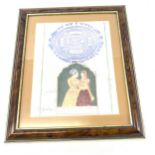 Framed Indian certificate measures approximately 14" tall by 12" wide