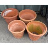 4 Vintage terracotta plant pots