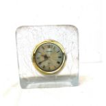 Glass framed Sunform quartz sasaki manet clock and a J Hepworth and sons mantel clock, untested