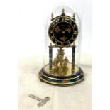 Glass dome Kundo 400 day mod 212 clock, untested, approximate height of dome: 9.5 inches