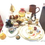 Large selection of miscellaneous includes Beatrix Potter, jugs, pottery etc