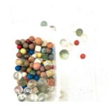 Selection of vintage and later marbles, some are made of stone