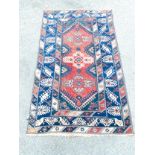 Vintage rug, approximate measurements: 79 inches by 47 inches Width