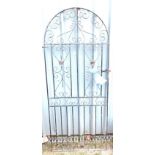 Wrought iron garden gate, approximate measurements: Height 75 inches, Width 32 inches