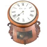 Vintage railway fusee wall clock, approximate clock case diameter: 15 inches, untested, Length 20.