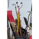 Selection vintage garden tools
