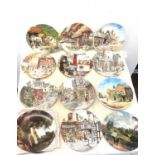 Large selection of collectors plates includes village life, royal doulton etc