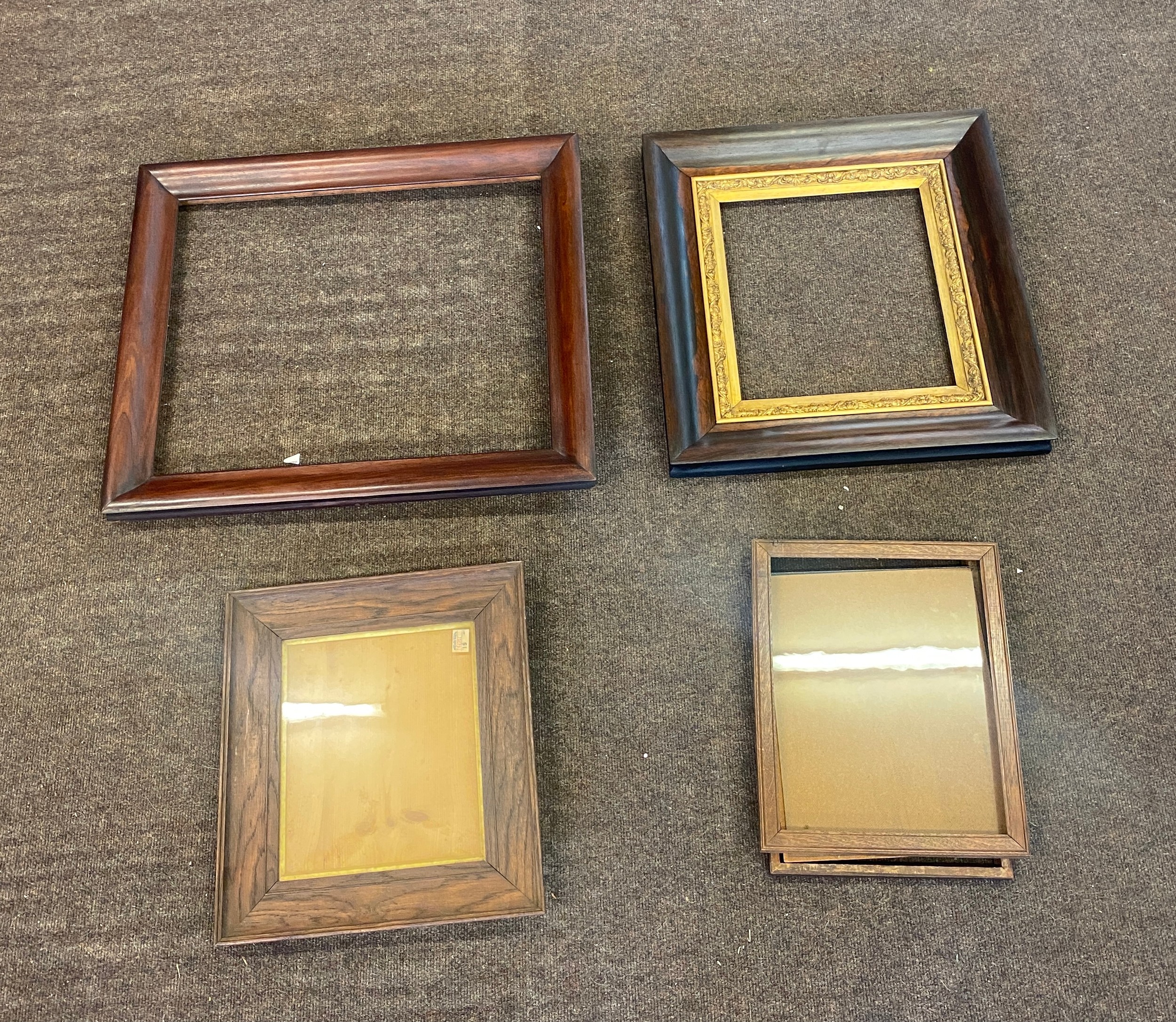 Large selection of vintage wooden frames largest measures approx 22.5" wide by 26" tall