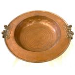 Large copper 2 handled charger diameter approx 20 inches