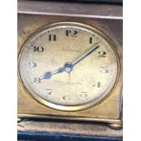 Antique Zenith 8 Day travel clock in case retailers boodle & dunthorne Liverpool the clock winds and