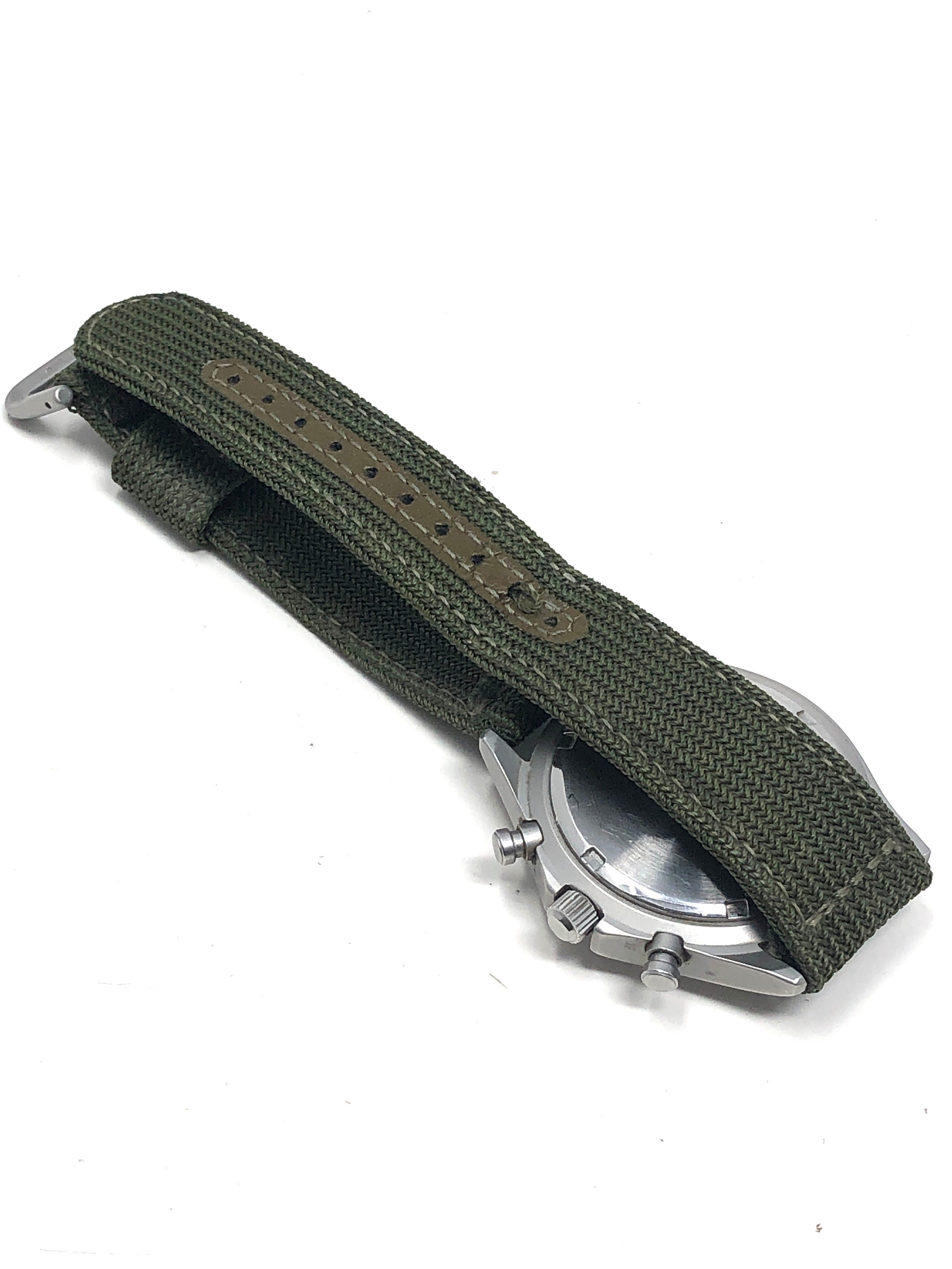 Seiko military style gents quartz chronograph wristwatch ref 7t62-0ah0 in working order - Bild 5 aus 5
