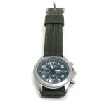 Seiko military style gents quartz chronograph wristwatch ref 7t62-0ah0 in working order