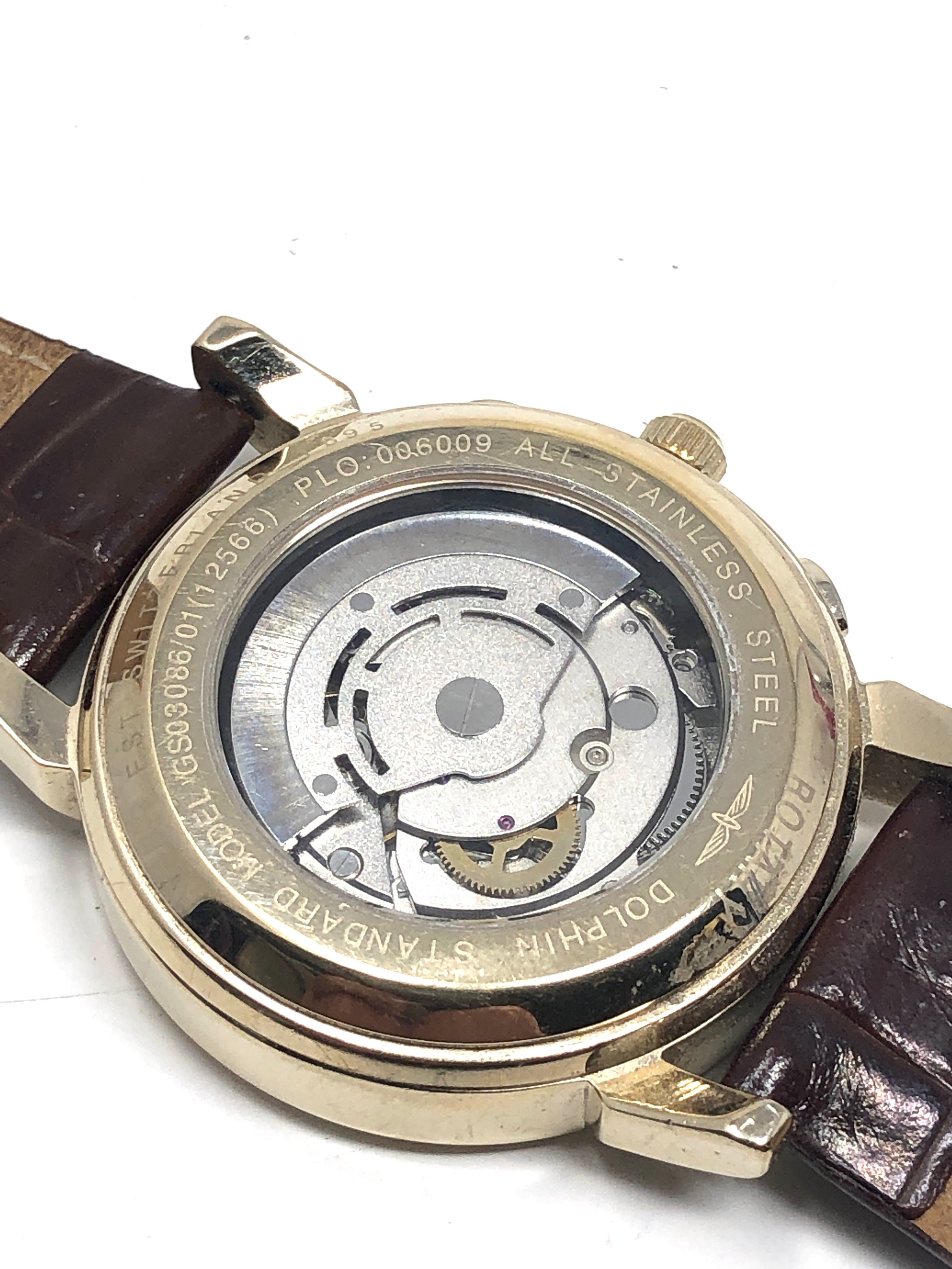 Rotary gents automatic calendar wristwatch day & night indicator working order - Bild 3 aus 4