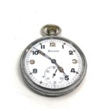 Military helvetia pocket watch engraved back in working order