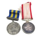 2 canadian medals inc police service medal to w.f young 1960 & confederation medal