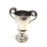 Vintage silver lion handle trophy measures approx 14cm tall weight 115g presentation engraved