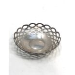 Silver sweet dish Birmingham silver hallmarks measures approx 10cm dia weight 77g