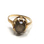 9ct gold smoky quartz dress ring (3.1g)