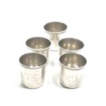 5 antique french silver shot cups silver weight 82g