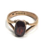 9ct gold vintage garnet dress ring (2.7g)